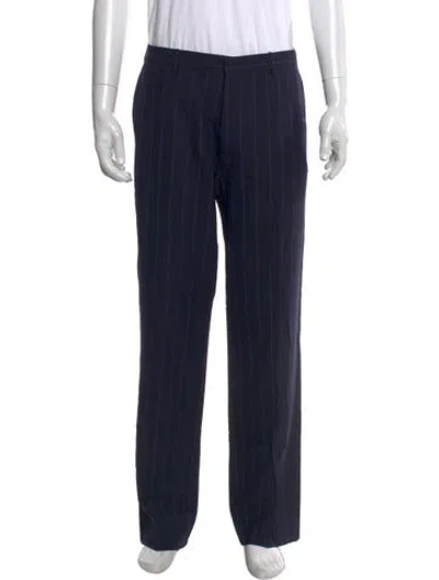 Pre-owned Polo Ralph Lauren Virgin Wool Pants In Blue