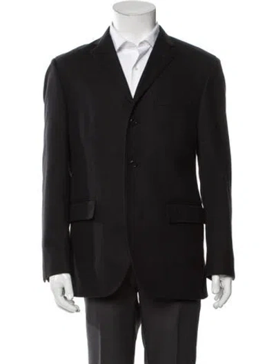 Pre-owned Polo Ralph Lauren Virgin Wool Peacoat In Gray