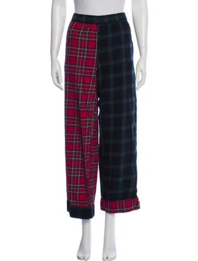 Pre-owned Polo Ralph Lauren Virgin Wool Plaid Print Pajamas In Blue