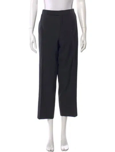 Pre-owned Polo Ralph Lauren Virgin Wool Straight Leg Pants In Black