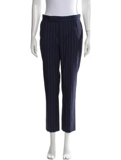 Pre-owned Polo Ralph Lauren Virgin Wool Straight Leg Pants In Blue