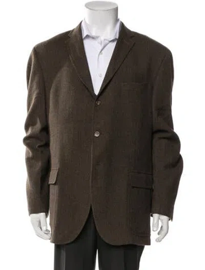 Pre-owned Polo Ralph Lauren Virgin Wool Tweed Pattern Sport Coat In Brown