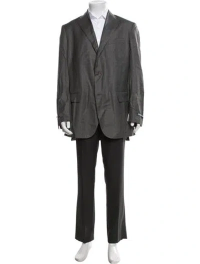 Pre-owned Polo Ralph Lauren Virgin Wool Two-piece Blazer In Grey