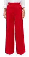 Polo Ralph Lauren Viscose Satin Woven Standard Pants Red In Red