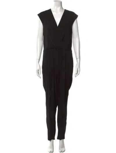 Pre-owned Polo Ralph Lauren V-neck Jumpsuit In Black