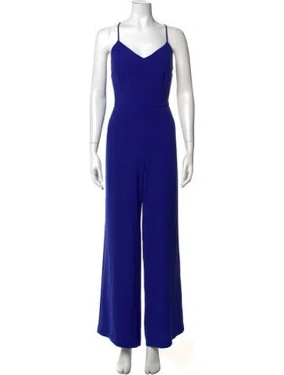 Pre-owned Polo Ralph Lauren V-neck Jumpsuit In Blue