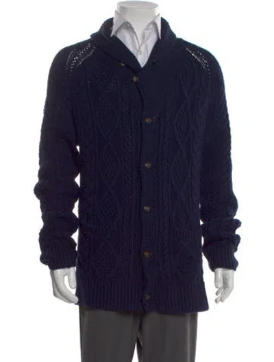 Pre-owned Polo Ralph Lauren V-neck Long Sleeve Cardigan In Blue
