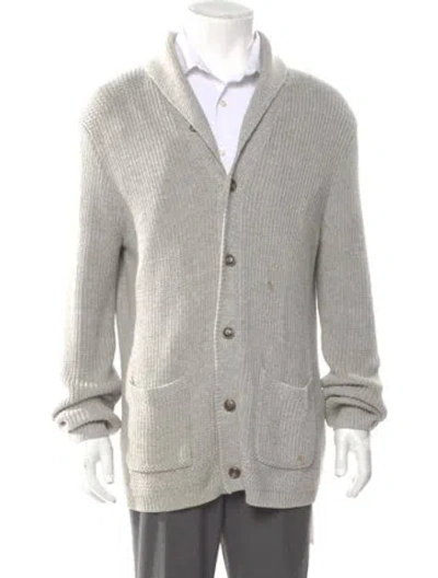 Pre-owned Polo Ralph Lauren V-neck Long Sleeve Cardigan In Gray