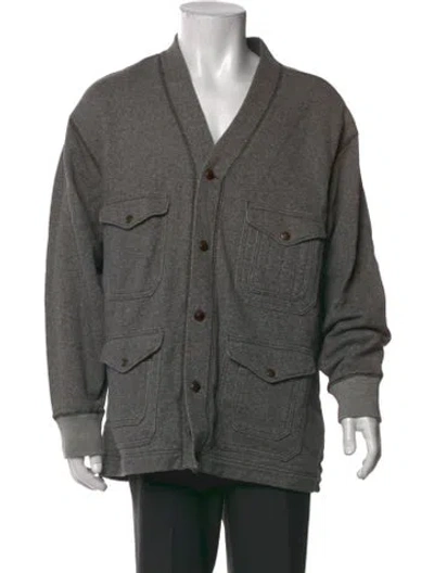 Pre-owned Polo Ralph Lauren V-neck Long Sleeve Cardigan W/ Tags In Grey