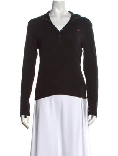 Pre-owned Polo Ralph Lauren V-neck Long Sleeve Polo In Black