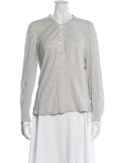 Pre-owned Polo Ralph Lauren V-neck Long Sleeve Polo In Neutrals