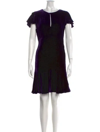 Pre-owned Polo Ralph Lauren V-neck Mini Dress In Black