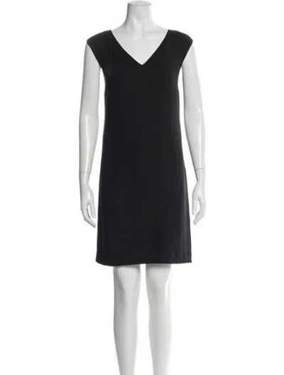 Pre-owned Polo Ralph Lauren V-neck Mini Dress In Gray