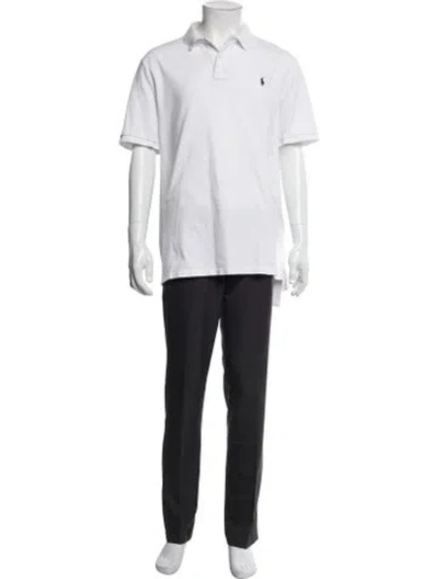 Pre-owned Polo Ralph Lauren V-neck Short Sleeve Polo Shirt In White