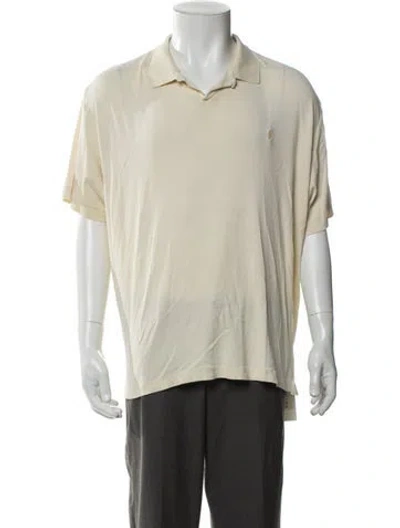 Pre-owned Polo Ralph Lauren V-neck Short Sleeve Polo Shirt In Yellow