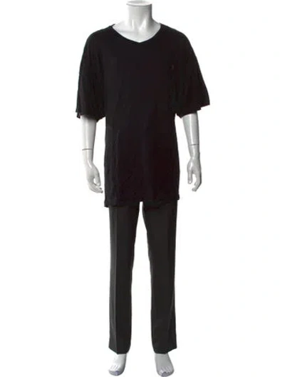 Pre-owned Polo Ralph Lauren V-neck Short Sleeve T-shirt In Black