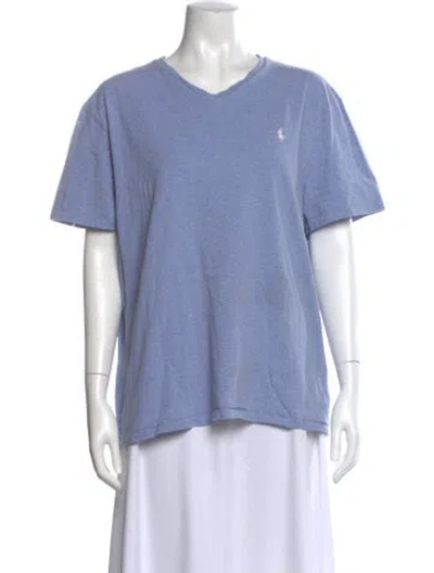 Pre-owned Polo Ralph Lauren V-neck Short Sleeve T-shirt In Blue