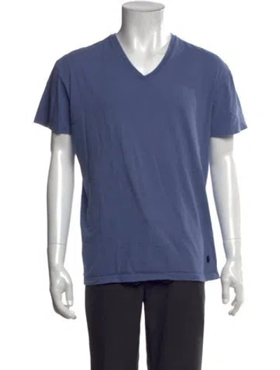 Pre-owned Polo Ralph Lauren V-neck Short Sleeve T-shirt In Blue