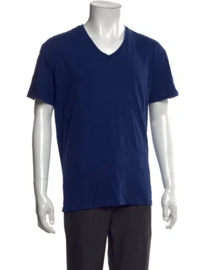 Pre-owned Polo Ralph Lauren V-neck Short Sleeve T-shirt In Blue