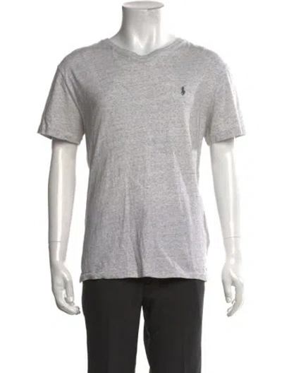 Pre-owned Polo Ralph Lauren V-neck Short Sleeve T-shirt In Grey