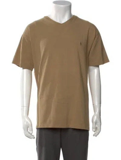 Pre-owned Polo Ralph Lauren V-neck Short Sleeve T-shirt In Neutrals