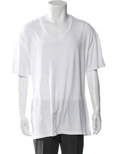 Pre-owned Polo Ralph Lauren V-neck Short Sleeve T-shirt In White