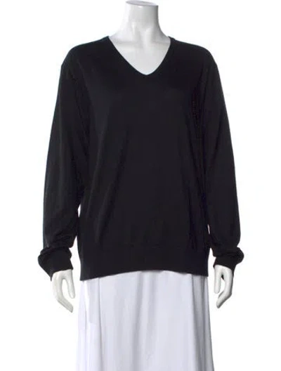 Pre-owned Polo Ralph Lauren V-neck Sweater In Black