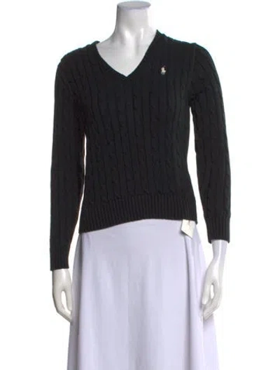 Pre-owned Polo Ralph Lauren V-neck Sweater In Black