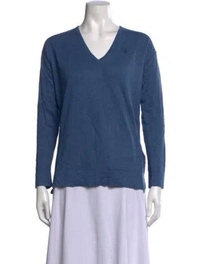 Pre-owned Polo Ralph Lauren V-neck Sweater In Blue