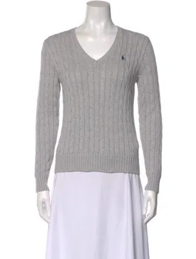 Pre-owned Polo Ralph Lauren V-neck Sweater In Gray