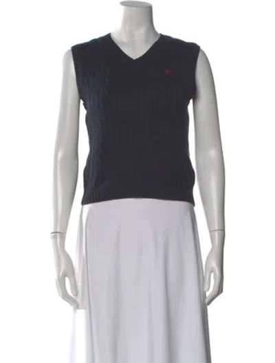 Pre-owned Polo Ralph Lauren V-neck Sweater In Gray