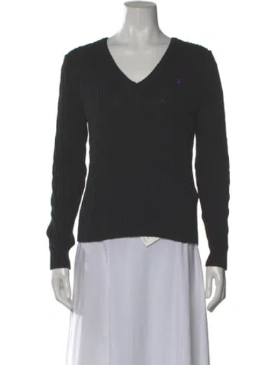 Pre-owned Polo Ralph Lauren V-neck Sweater In Gray