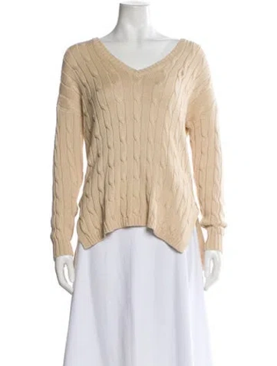 Pre-owned Polo Ralph Lauren V-neck Sweater In Neutral