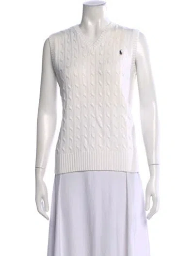 Pre-owned Polo Ralph Lauren V-neck Sweater In Neutral