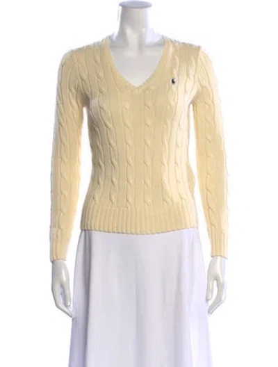 Pre-owned Polo Ralph Lauren V-neck Sweater In Neutral