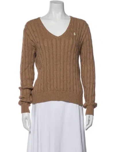 Pre-owned Polo Ralph Lauren V-neck Sweater In Neutral