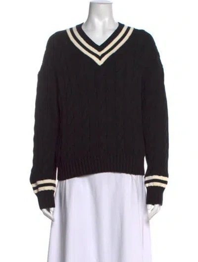 Pre-owned Polo Ralph Lauren V-neck Sweater W/ Tags In Black