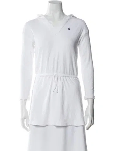 Pre-owned Polo Ralph Lauren V-neck Sweater In White