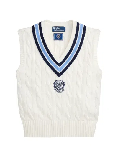Polo Ralph Lauren V-neck Vest In White