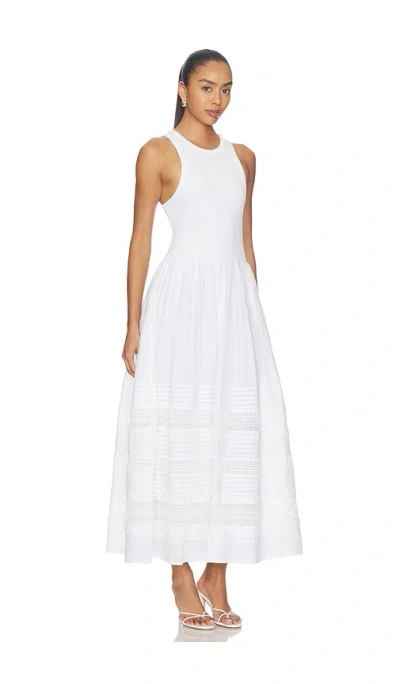 Polo Ralph Lauren Voile Crew Neck Fit & Flare Dress In White