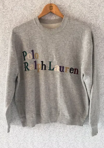 Pre-owned Polo Ralph Lauren Vtg Ralph Laurent Spell Out Embroidery In Gray