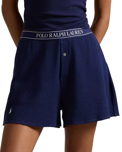 Polo Ralph Lauren Waffle Knit Boxer Short In Navy
