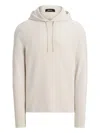 Polo Ralph Lauren Waffle-knit Drawstring Hoodie In Neutral