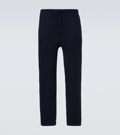 Polo Ralph Lauren Waffle-knit Straight Pants In Black