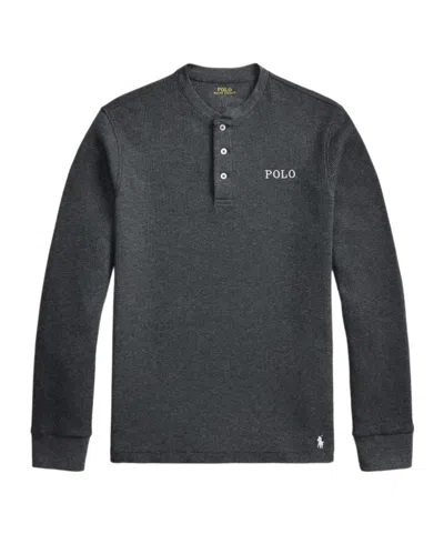 Polo Ralph Lauren Waffle-knit Pajama Top In Black