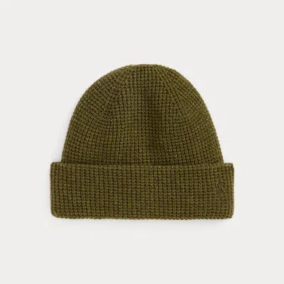 Polo Ralph Lauren Waffle-knit Wool-cashmere Beanie In Ranger Green