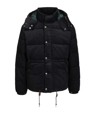 Polo Ralph Lauren Corduroy Quilted Bomber Jacket In Black