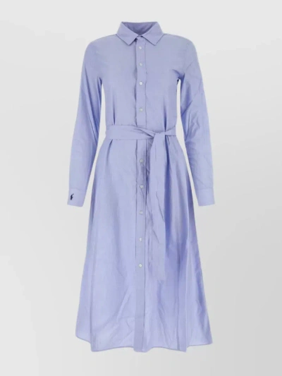 POLO RALPH LAUREN WAIST BELTED MIDI SHIRT DRESS