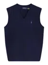 Polo Ralph Lauren Waistcoat In Wool And Cashmere In Blue