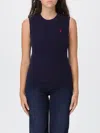 Polo Ralph Lauren Ctn Cbl Slp Cleeveless Pullover In Blue